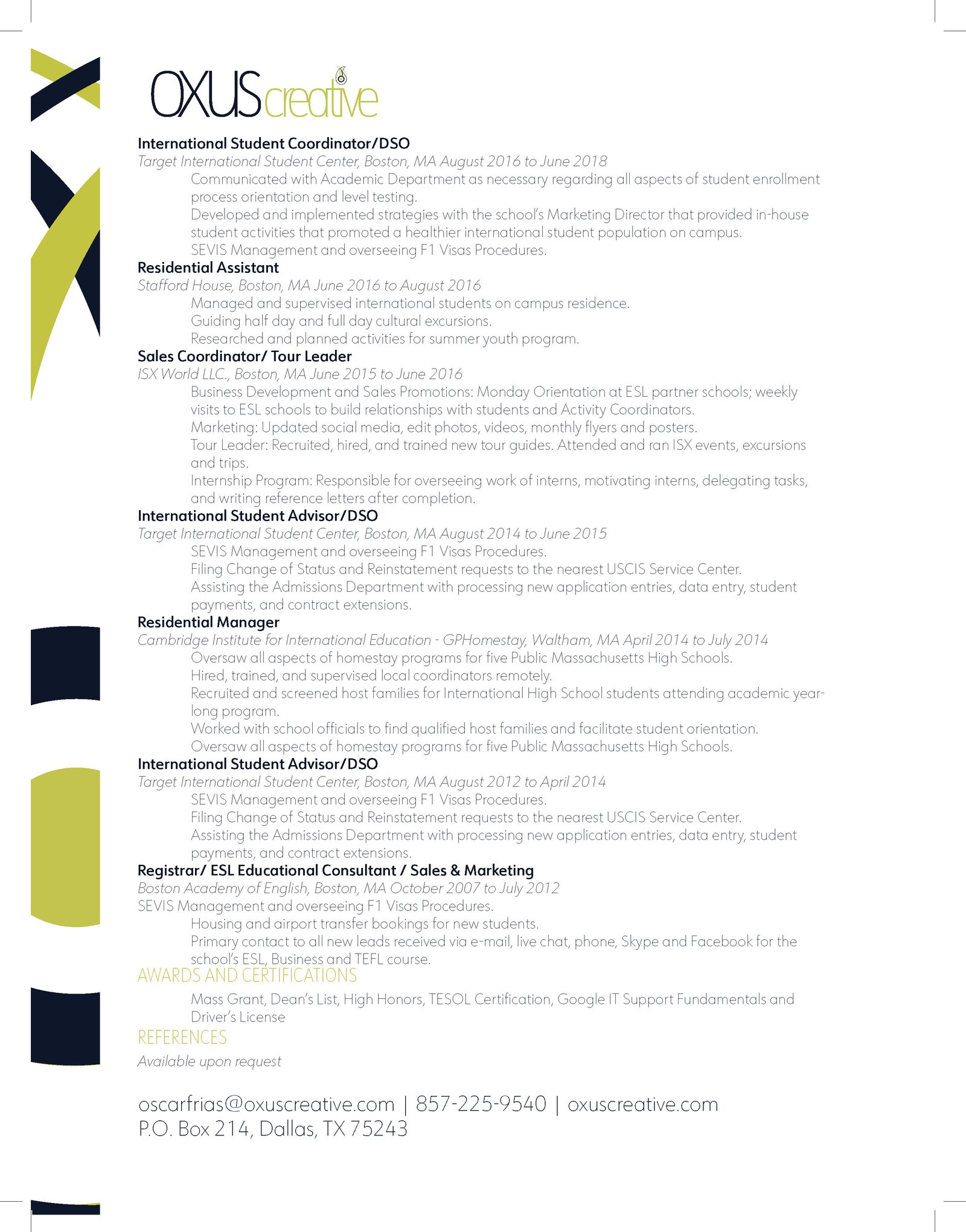 Digital Resume Page 2